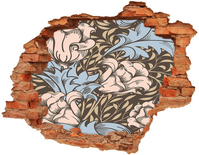 Hole in the wall decal Floral pattern