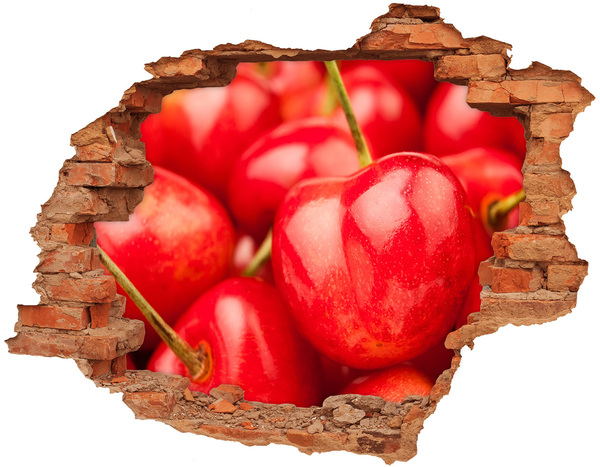 3D wall hole Juicy Cherries in a Hole in the Wall