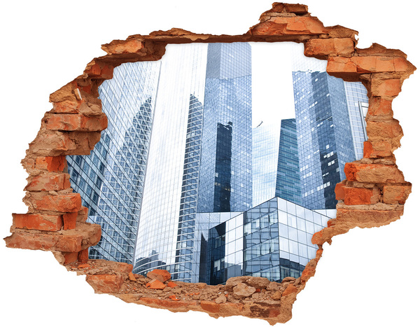 Hole wall sticker Modern architecture in the urban landscape