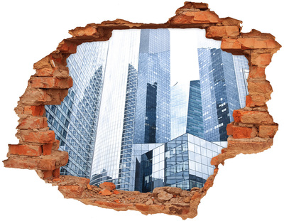 Hole wall sticker Modern architecture in the urban landscape