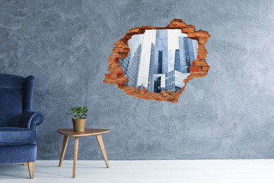Hole wall sticker Modern architecture in the urban landscape
