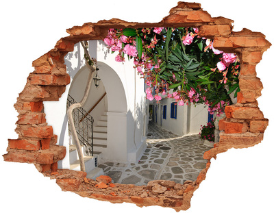 3D wall hole A charming street in Greece