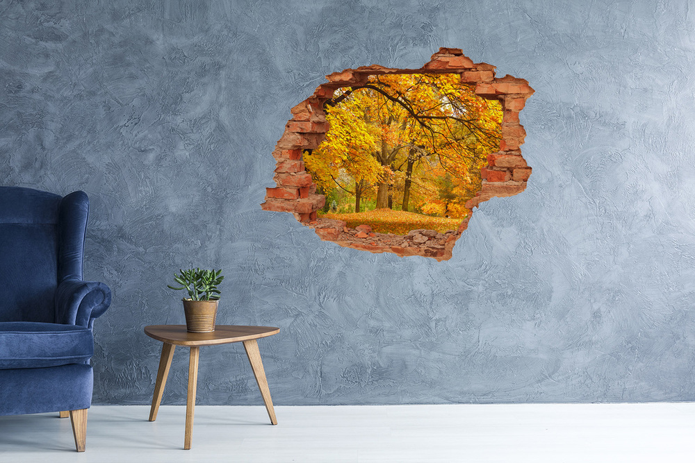 Hole wall sticker Autumn in the park