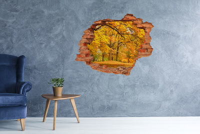 Hole wall sticker Golden autumn in the forest