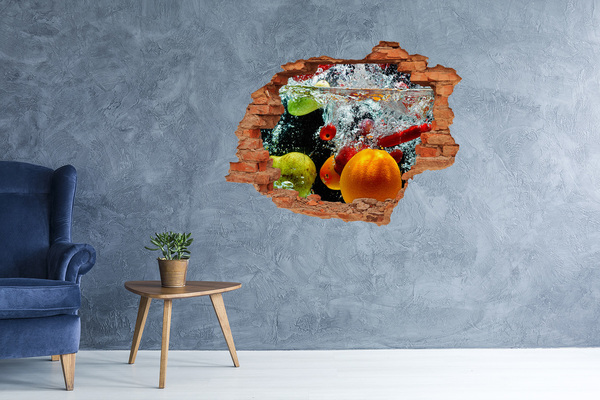 Hole wall sticker Fruit underwater