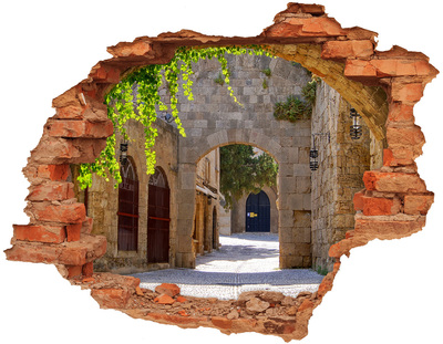 Hole wall sticker A charming old castle