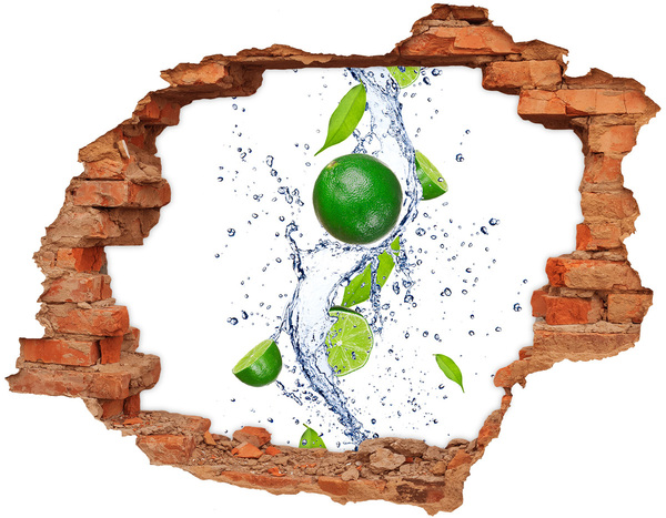 Hole in the wall sticker Refreshing lime in water