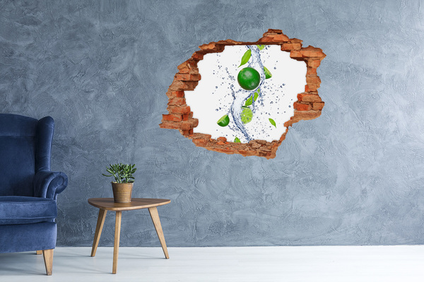 Hole in the wall sticker Refreshing lime in water