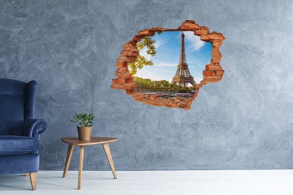 Hole in the wall sticker Eiffel Paris tower