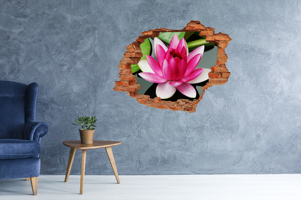 Hole in the wall decal Lotus flower in a hole in the wall