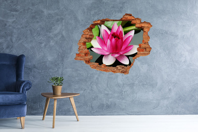 Hole in the wall decal Lotus flower in a hole in the wall