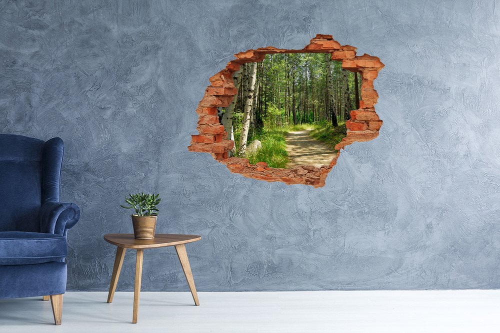 Hole in the wall decal Path in the forest