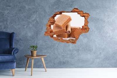 Hole in the wall decal Sweet Waffles in a Hole