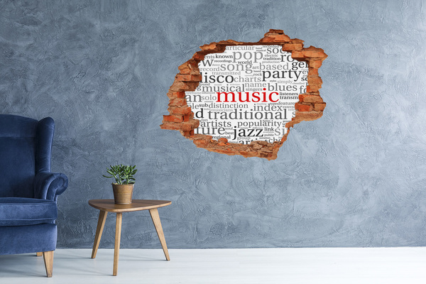 3D wall hole wallpaper Musical genres