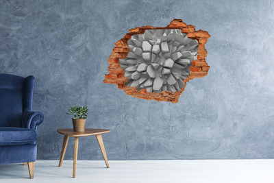 Hole in the wall sticker 3D abstraction