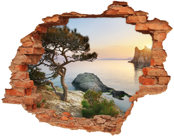 Hole in the wall sticker Tree by the sea