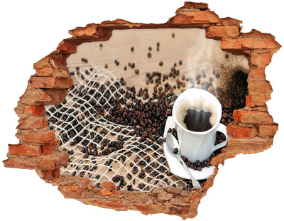 Hole wall sticker Coffee in a home cafe