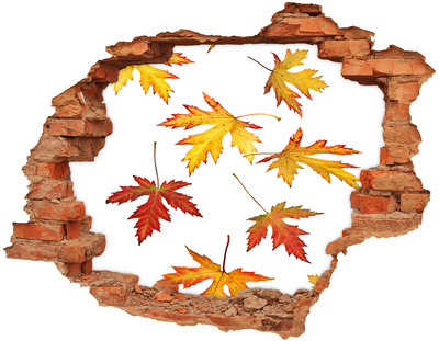 Hole in the wall decal Autumn scenery with leaves