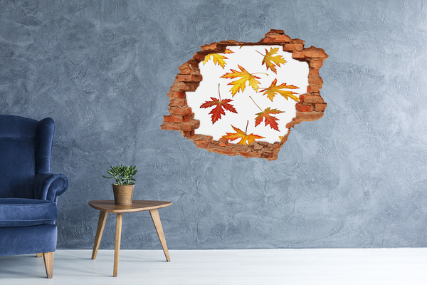 Hole in the wall decal Autumn leaves