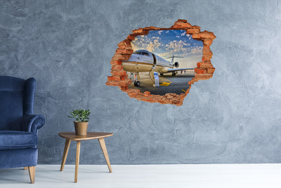 Hole wall sticker Luxury jet at the airport