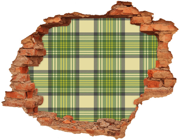 Hole wall sticker Green checkered pattern