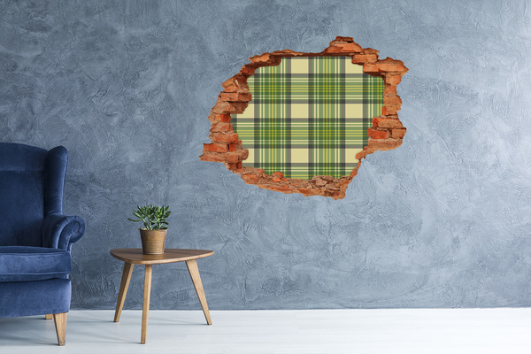 Hole wall sticker Green grille