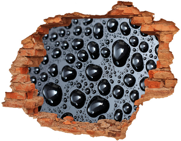 3D wall hole Black water with drops