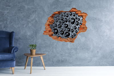 3D wall hole Black water with drops