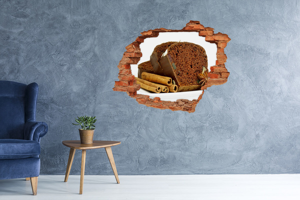 Hole wall sticker Chocolate cake with spices