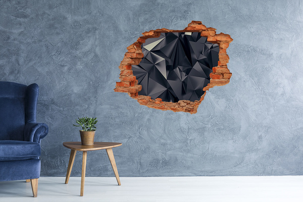 Hole wall sticker Black, geometric depth