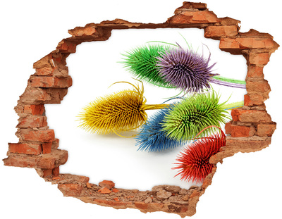 Hole wall sticker Floral explosion in concrete
