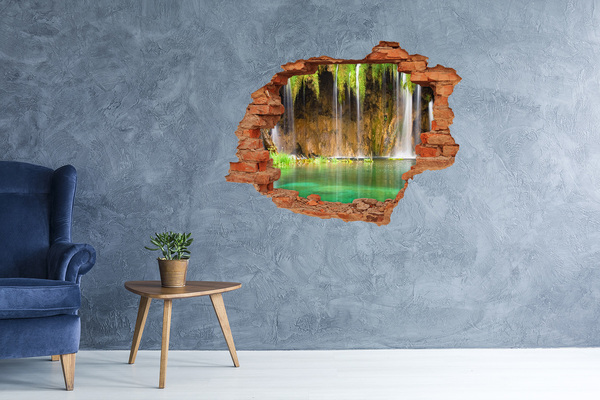 Hole wall sticker Waterfall in the cave