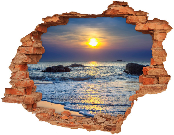 Hole wall sticker Sunset over the sea