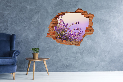 Hole in the wall sticker Lavender flowers in the morning light