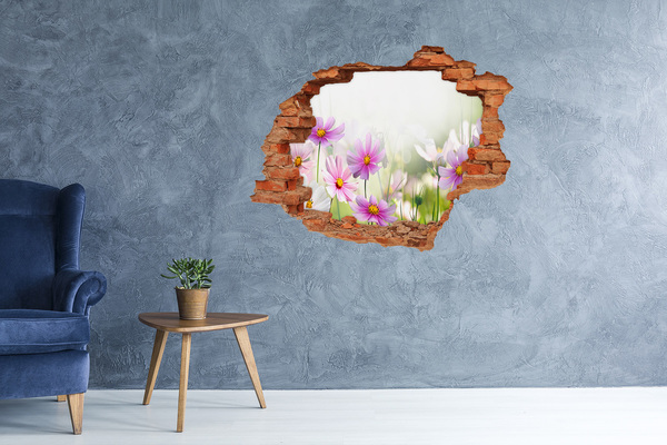 Hole wall sticker Flowers in the meadow