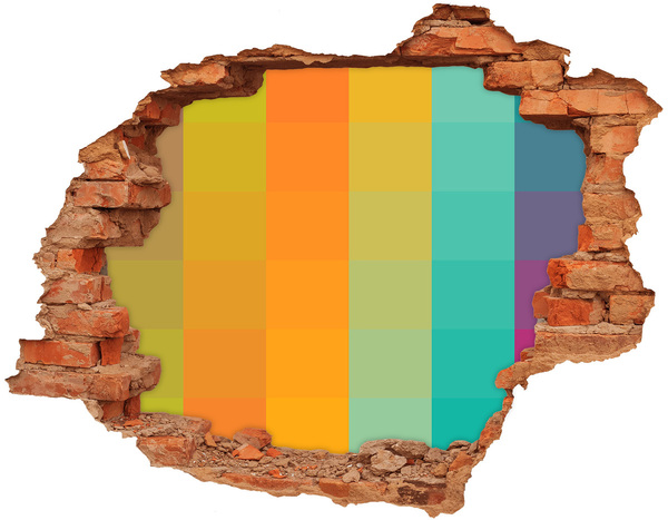 Hole wall sticker Colorful hole in the wall