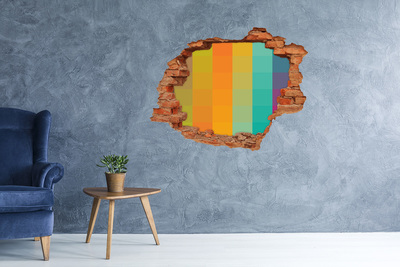 Hole wall sticker Colorful squares