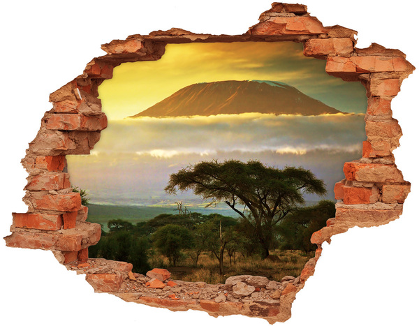 Hole in the wall sticker African landscape with trees