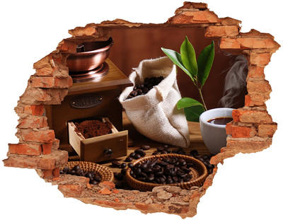 Hole in the wall decal Coffee in the comfort of your home