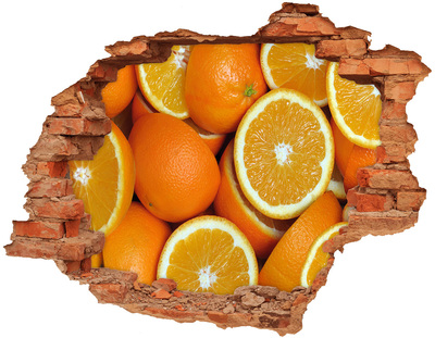Hole in the wall sticker Fresh oranges in a hole in the wall