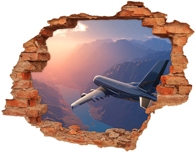 Hole in the wall sticker Flight over the mountains
