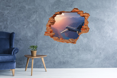 Hole in the wall sticker Flight over the mountains