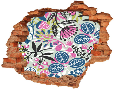 Hole in the wall sticker Floral pattern