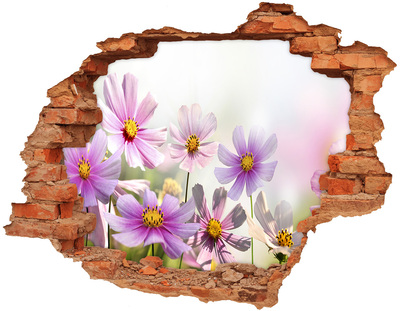 Hole in the wall sticker A flower paradise behind the wall