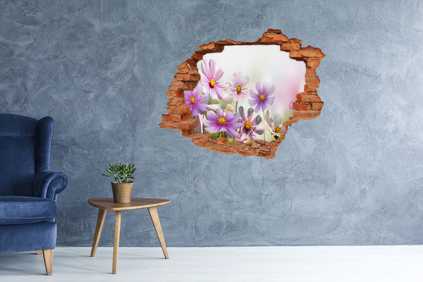 Hole in the wall sticker A flower paradise behind the wall