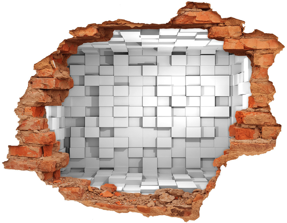 3D wall hole wallpaper Cubic sticker