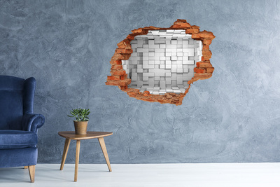 3D wall hole wallpaper Cubic sticker