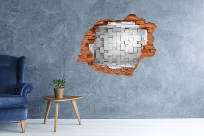 3D wall hole wallpaper Modern space behind the wall