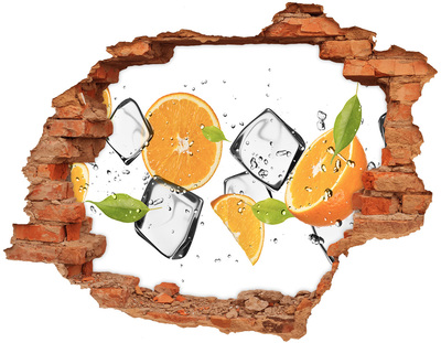 Hole in the wall decal Ice oranges