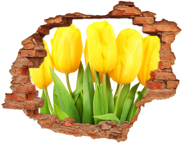 Hole in the wall decal Tulip flowers in a hole in the wall